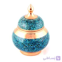 قندان فیروزه کوب مسی سایز ۱