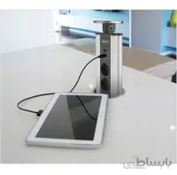 پریز توکار استوانه ای قطر 10 استیل تاچ با شارژر USB کد 10008 ملونی