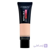 کرم پودر ۲۴ ساعته تیوپی اینفالیبل اورال شماره ۱۱۰ ا Loreal infallible 24 Matte Cover Foundation- 110