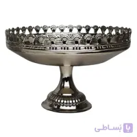 ظرف میوه خوری گرد پایه دار سیلور