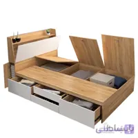 تخت یکنفره لمکده سایز ۹۰ مدل کمجا