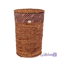 سبد لباس حصیری استوانه ای مارک وود من