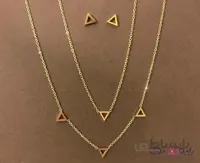 نیم ست دو زنجیر استیل مدل مثلث