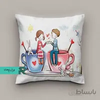 کوسن مخمل طرح عاشقانه کارتونی