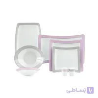 سرویس غذاخوری30 پارچه چینی زرین ایران سری وینچی طرح ساتین