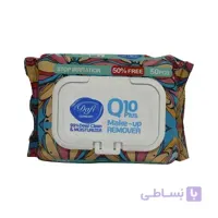 دستمال مرطوب پاک کننده آرایشی کیوتن پلاس گلدار دافی 50 عددی ا Dafi Cleanser