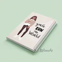 دفتر فانتزی سیمی خط دار و نقطه ای "GRL PWR"