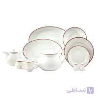 سرویس چینی زرین 12 نفره کامل سپینود ارغوانی (108 پارچه) ا Zarin Iran Shahrzad Sepinood-Purple 108 Pieces FDC Dinnerware Set