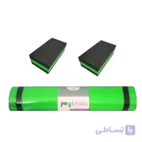 زیرانداز یوگا مدل Yogi mats ضخامت 6 میلی متر به همراه آجر یوگا مجموعه 3 عددی