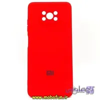 قاب گوشی Poco X3 - Poco X3 Pro پوکو شیائومی سیلیکونی محافظ لنز دار قرمز کد 81