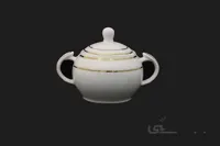 قندان 2 دسته چینی تقدیس قالب گرد یوری طلا