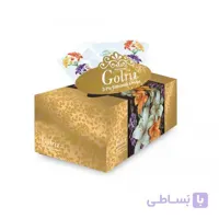 دستمال کاغذی جعبه ای 300 برگ گلدار طلایی نقره ای گلریز