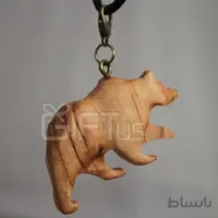 گردنبند چوبی خرس (نیم رخ)