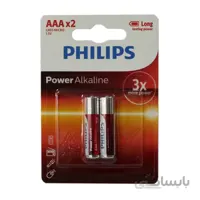 باتری نیم قلمی فیلیپس مدل Power Alkaline بسته ۲ عددی