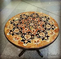 میز ناهارخوری معرق منبت چوب ۴ نفره کد ۱۰۲۳۷۵