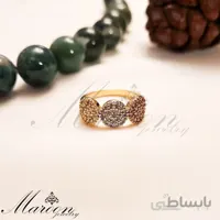 انگشتر سه دایره پر نگین مارون CA33