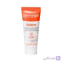 کرم ضد آفتاب بی رنگ SPF50 مناسب پوست نرمال تا خشک درماگور 40 میلی لیتر ا CREAM SOLAIRE SPF 50 DERMAGOR 40ml
