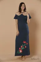پیراهن نخی بلند زنانه 36039 ترک | سکسن | Sexen