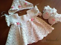 پیراهن نوزادی بافتنی مدل پرنسس کد996