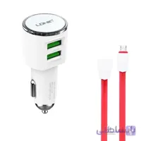شارژر فندکی الدینیو مدل DL-C29 به همراه کابل تبدیل MICROUSB
