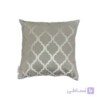 کوسن ترکیبی چرم و مخمل مدل نیلوفر رنگ فیلی