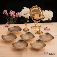 ست هفت سین برنجی طلایی کد 107 (بدون آیینه و شمعدان)