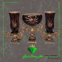 سه تیکه گلدان و کاسه سوپر دو پوست کریستال سازان مدل تابان کد CS1237