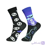 جوراب زنانه ساق بنلد پاتوک پاتوک طرح اسکلت تا ب تا کد R215229
