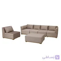 مبل راحتی 5 نفره چشمه نور کد MA-208-N نسکافه ای