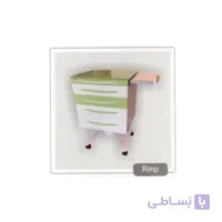 روتور 4 کشو MDF همراه با شیشه رویه و سینی بغل + پایه M شکل + دستگیره فلزی RMP