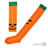 جوراب بالا زانو نانو طرح کدو تنبل هالووین