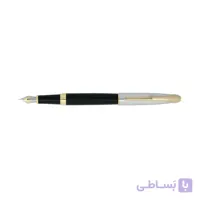 خودنویس یوروپن مدل RING نیمه کروم مشکی مات گیره زرد