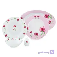 سرویس 28پارچه چینی زرین پینک رز درجه یک