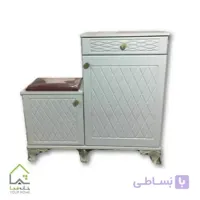 جاکفشی دو درب چوبی با نیمکت نشیمن
