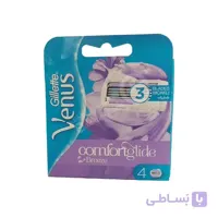 یدک خودتراش ونوس ژیلت بریز بسته بندی 4 عددی ا Gillette Venus Comfortglide Breeze Razor Cartridges