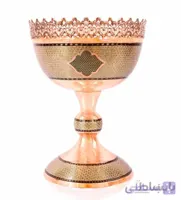 آجیل خوری 40 سانتی متر مس و خاتم ا Nuts, curd, 40 cm, copper studs