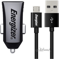 شارژر فندکی Energizer DCA1ACMC3 + کابل میکرو یو اس بی (گارانتی ۲۴ ماهه) ا Energizer DCA1ACMC3 car charger + microUSB cable