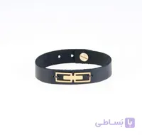 دستبند چرمی طلایی فلزی مردانه LM1016