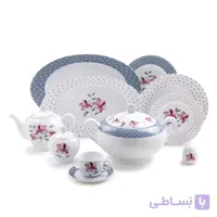 سرویس چینی 102 پارچه چینی زرین سری ایتالیا اف مدل والنسیا ارغوانی
