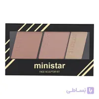 پالت ۳ در ۱ هایلایتر،رژگونه و کانتور مینی استار (Ministar Highlighter Blush Contour 3 in 1-Code 09)