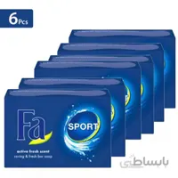 صابون فا ۱۷۵ گرم Sport – همراه با رایحه تازه فعال – باکس ۶ عددی – Fa Soap Active fresh scent