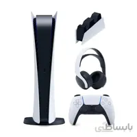 مجموعه کنسول بازی سونی مدل PlayStation 5 Digital ظرفیت 825 گیگابایت به همراه هدست - پایه شارژر و دسته اضافه