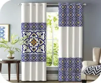 پرده چاپی طرح کاشی سنتی کد 438439