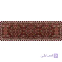 رانر مخمل فرش خشتی زرشکی