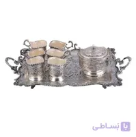 سرویس چایخوری ۶ نفره نقره نما کد ۱۰۳۹۱