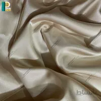 آستر پرده ساتن رنگ کرم همراه دوخت و نوار