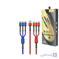 کابل تبدیل USB به microUSB/USB-C/لایتنینگ الدینیو مدل LC93 طول 1.2 متر