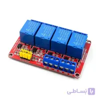 ماژول رله چهار کاناله 12 ولت با اپتوکوپلر و قابلیت تعیین سطح ولتاژ تحریک ا 12V two Channel Relay Module Relay Switch with OPTO Isolation High Low Level Trigger