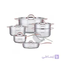 سری قابلمه۱۲ پارچه استیل عرشیا مدل SS064-2699