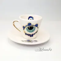 فنجان نعلبکی قهوه خوری با لاستر طلا کد ۱۴